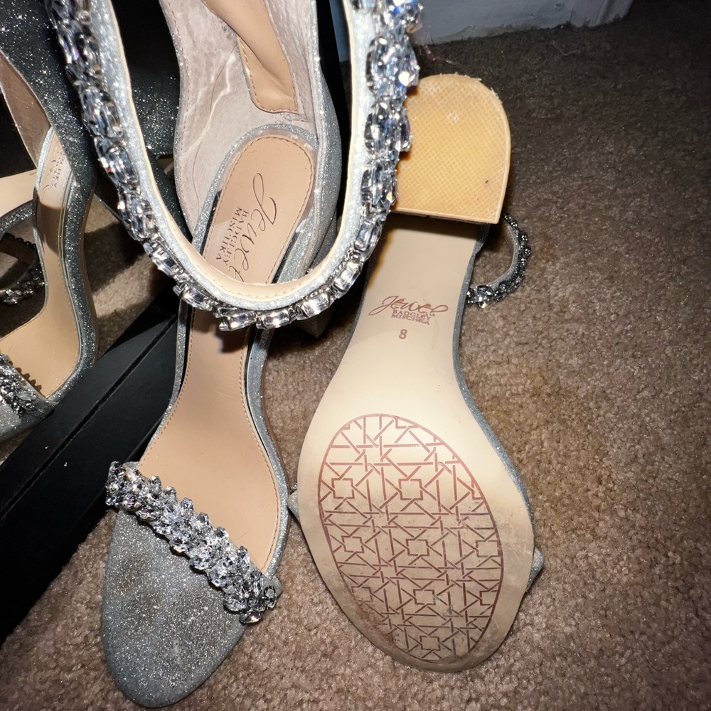 SILVER RHINESTONE HEELS